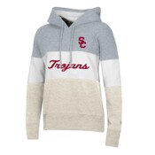 USC Trojans Women's Champion Gray SC Interlock Super Fan Color Blocked Pullover Hoodie